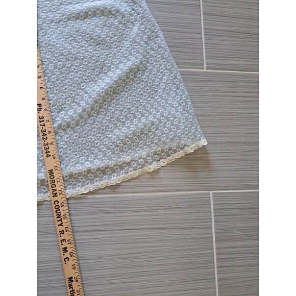 Vintage Penneys Gaymode Sheer Blue Floral Lace Nightgown V-Neck  Ivory Trim Med - Picture 10 of 10